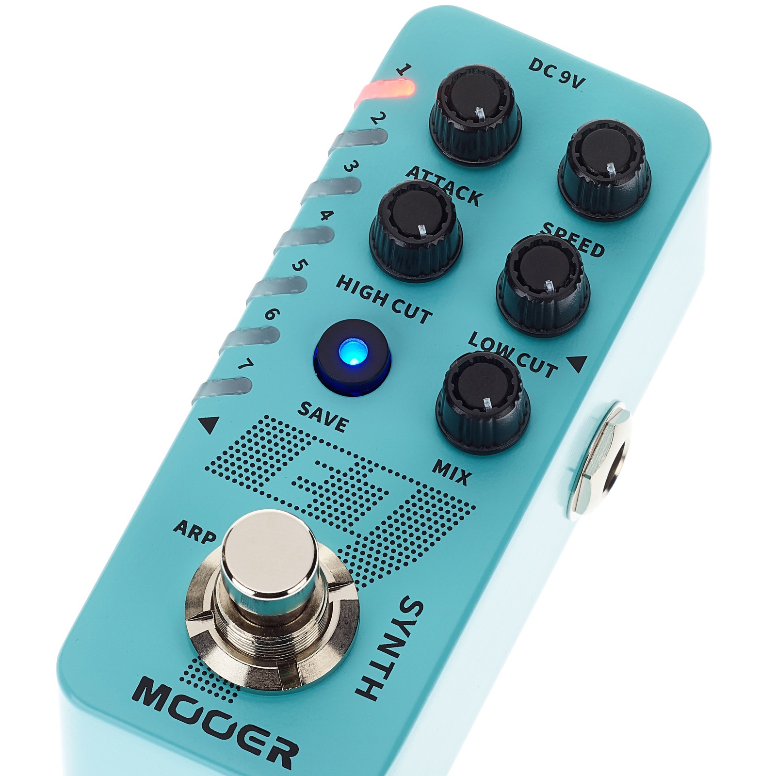 Mooer E7 Polyphonic Guitar Synth. Komplettansicht