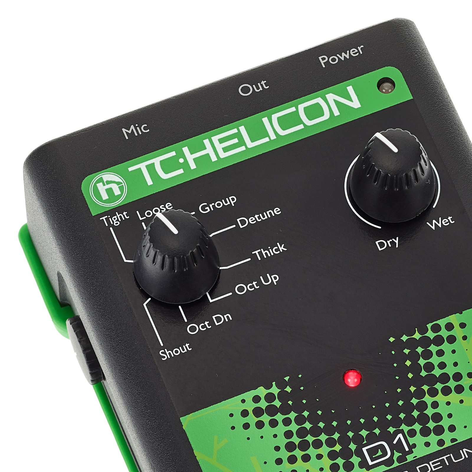 Regler am TC Helicon Voice Tone D1 Vocal-Prozessor Pedal