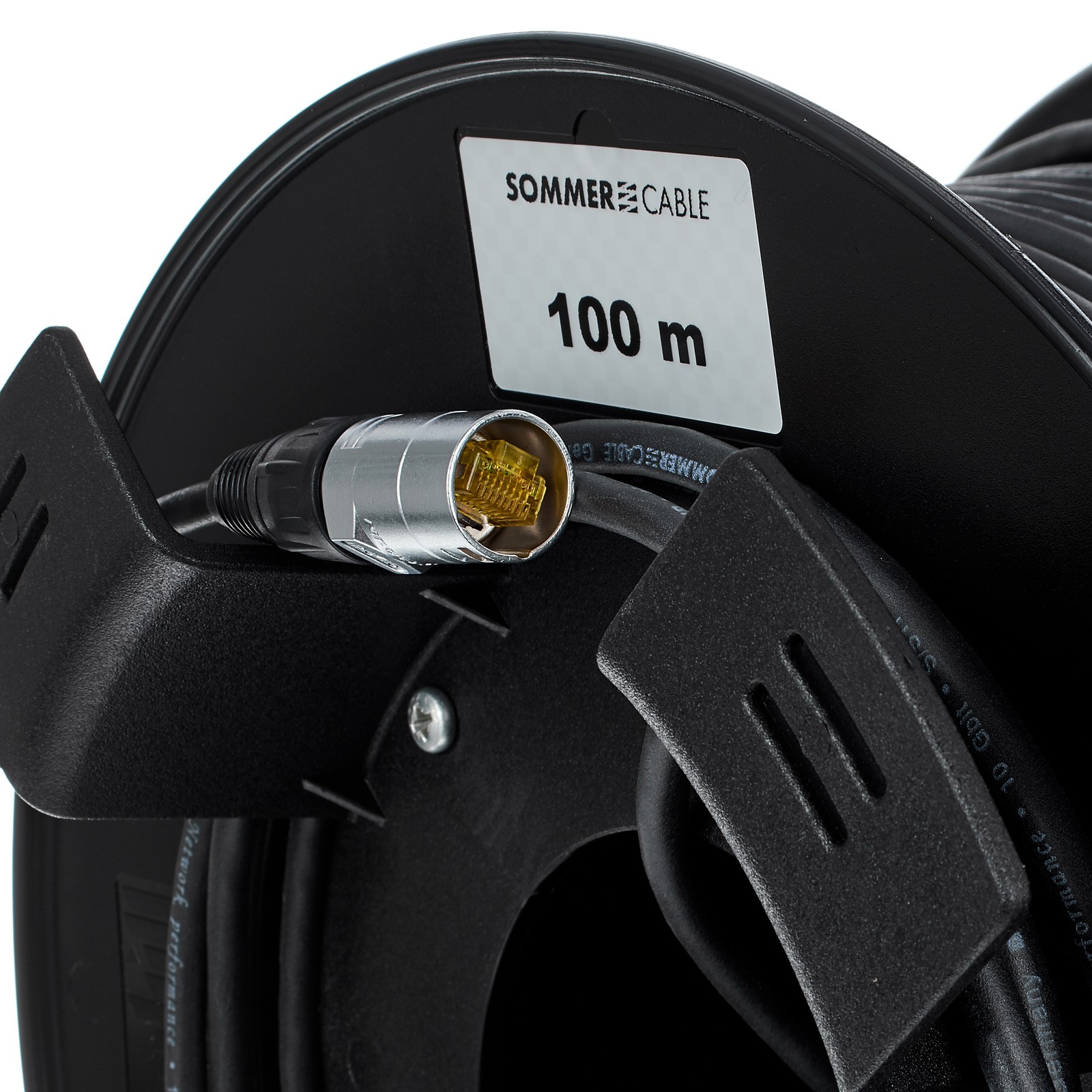 Ethercon Stecker der Sommer Cable CAT7 PUR Black Kabeltrommel