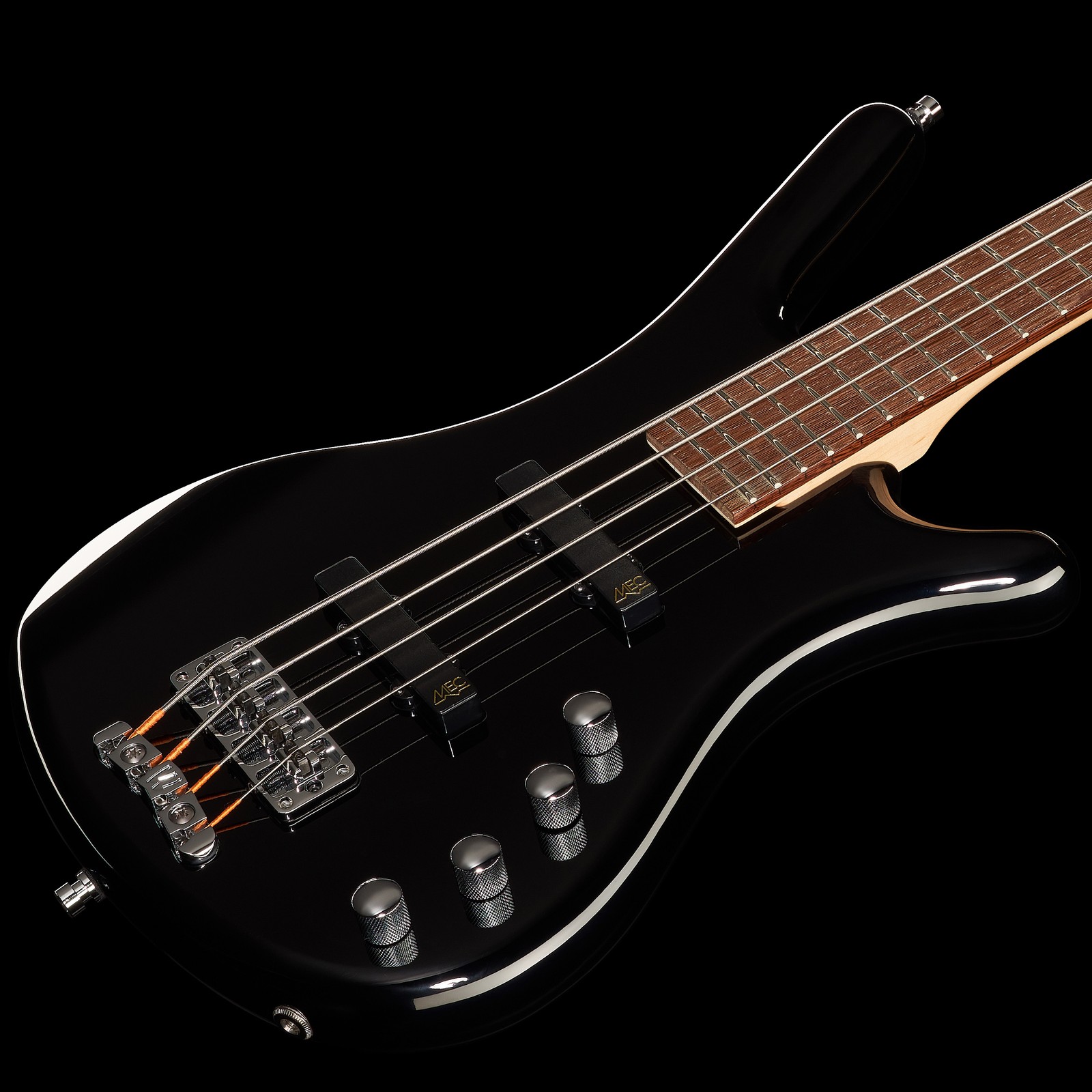 Pair of single-coil pickups, Warwick RockBass Corvette Basic Black Short Scale, electric bass guitar