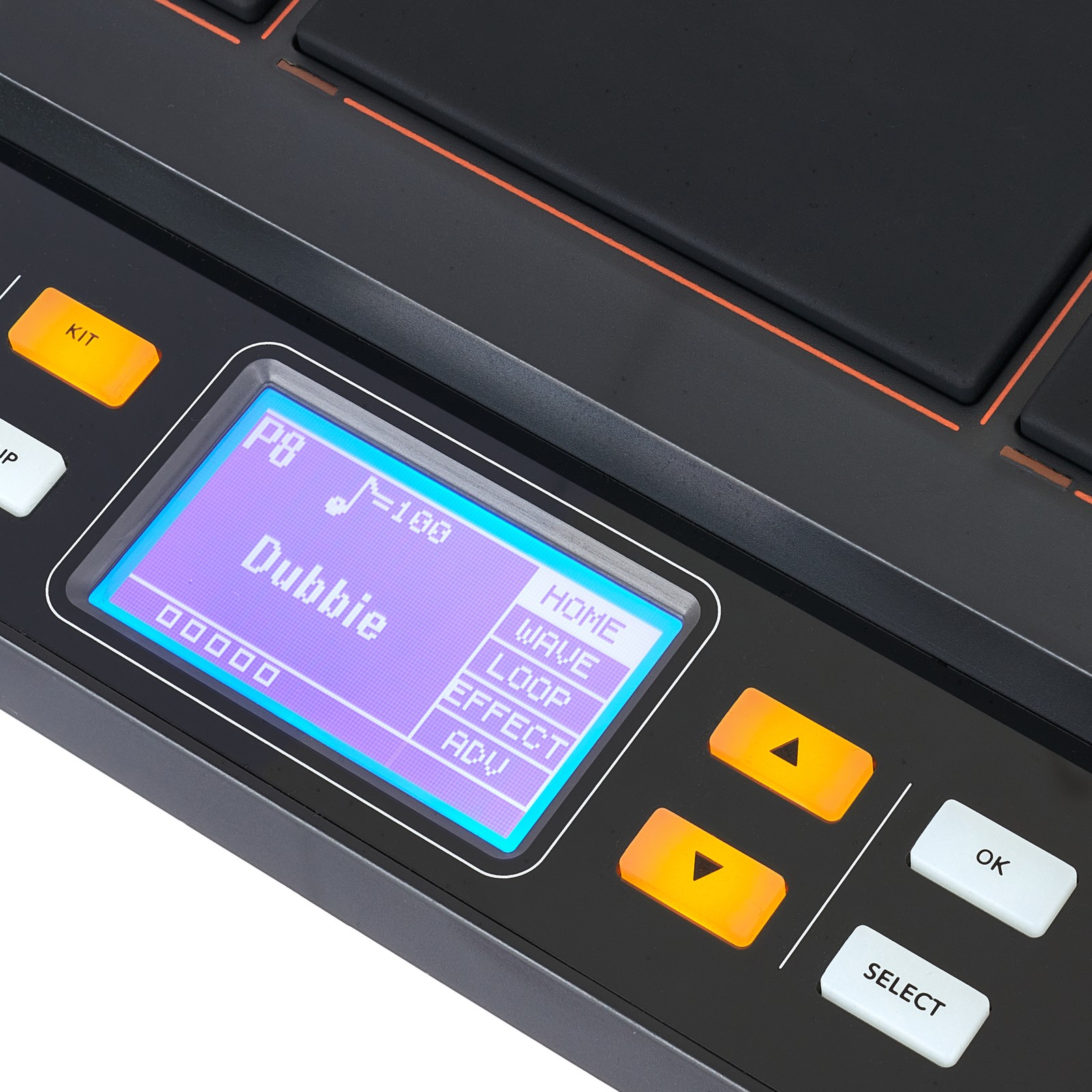 Display on the Millenium NonaPad Sampling Percussion Pad