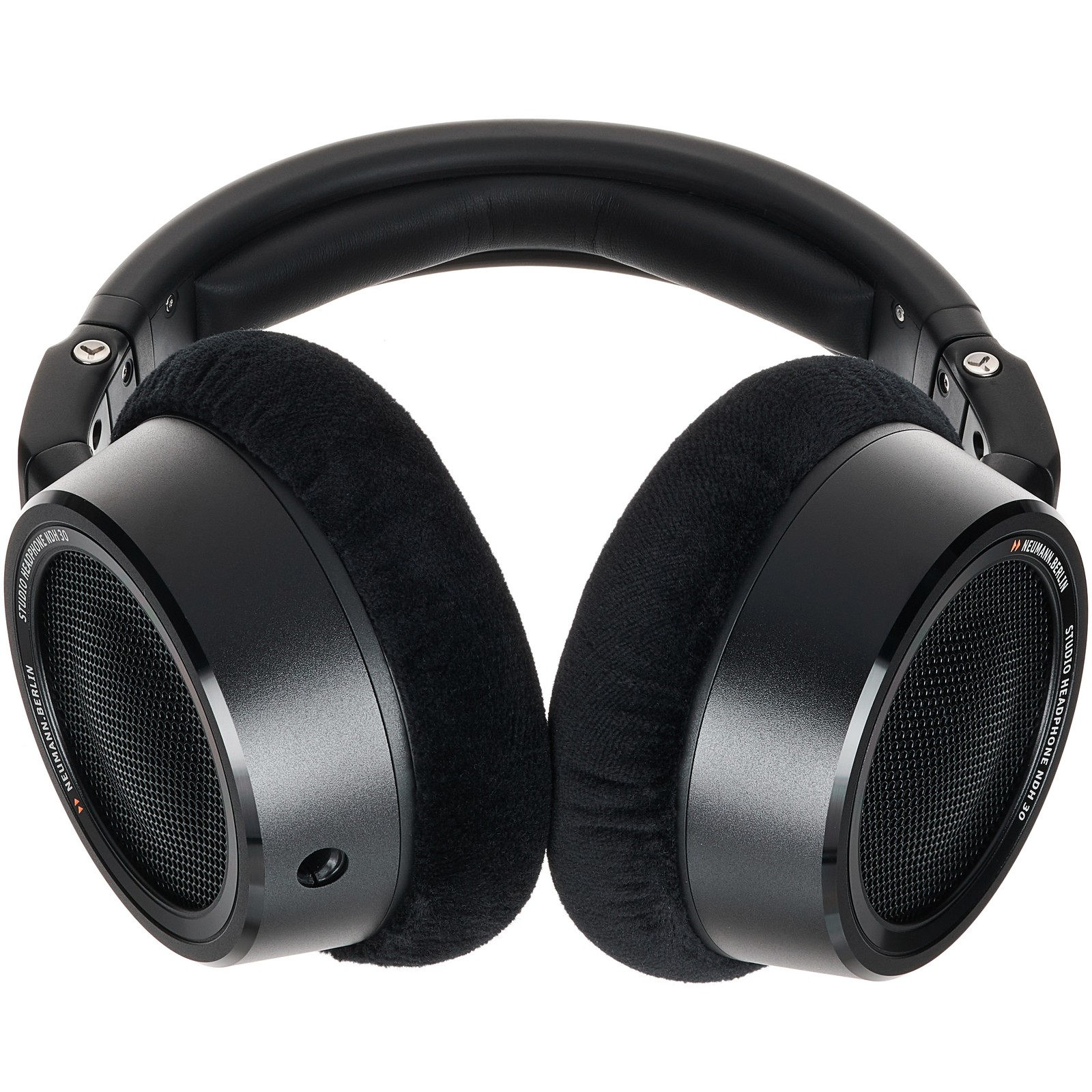 Front view of the all-black black Neumann NDH 30 Black Edition