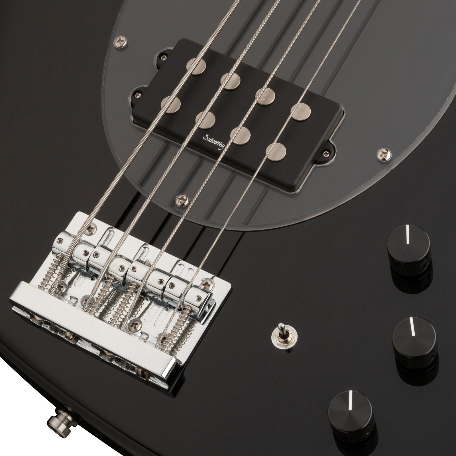 Bridge and humbucker, Sadowsky MetroExpress 21 Vintage M4 Maple Black, electric bass guitar