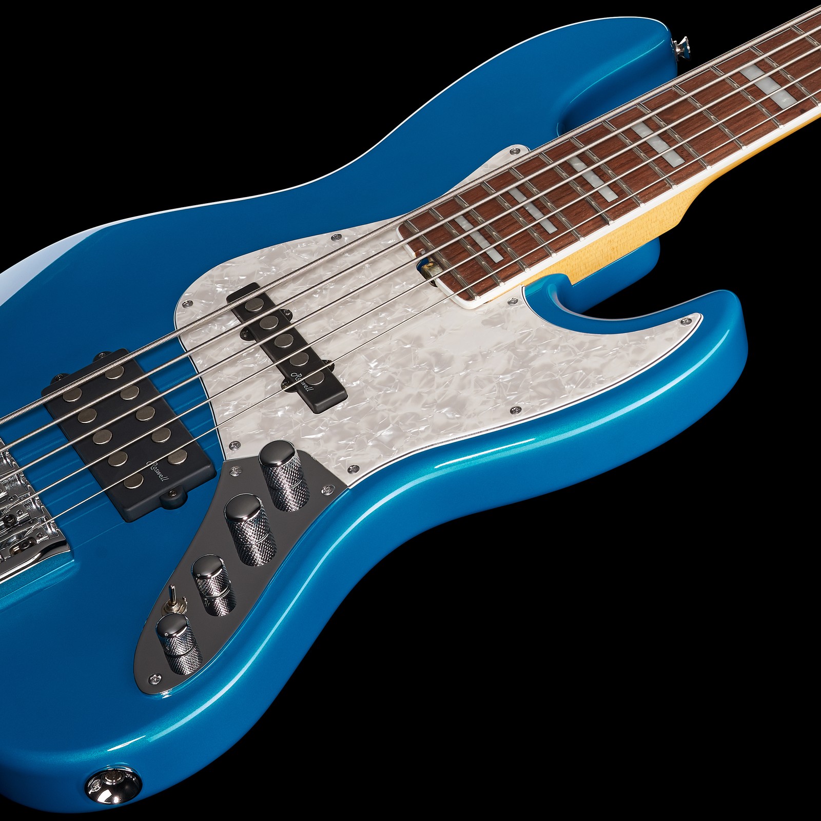 Blauer Harley Benton Enhanced MJ-5EB Lake Blue 5-Saiter E-Bass