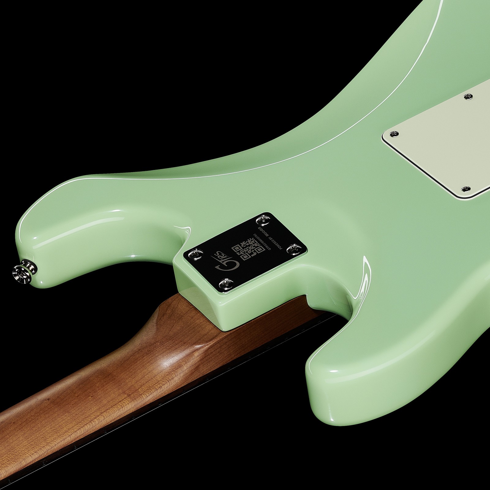 Rückseite der Mooer GTRS Guitars Standard 800 SG mit geschraubtem Roasted Maple Hals