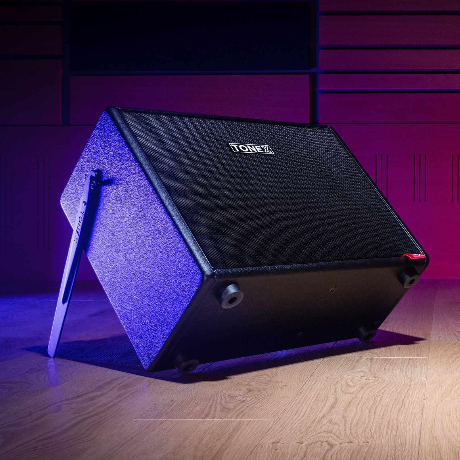 IK Multimedia ToneX Cab, full-range flat response guitar speaker with tilt-back monitoring legs