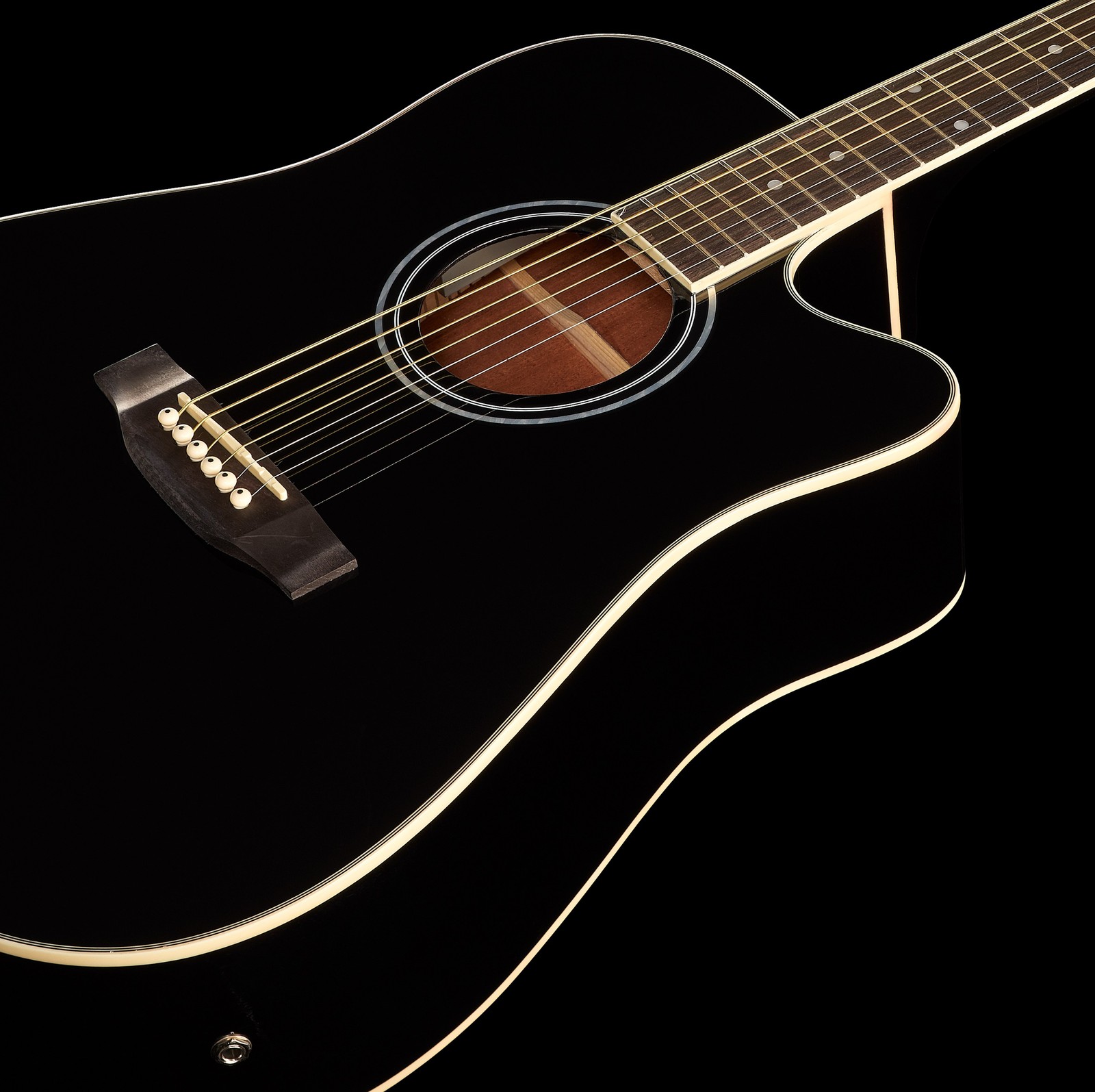 Body of the Harley Benton D-120CE BK Acoustic Guitar with Pickup