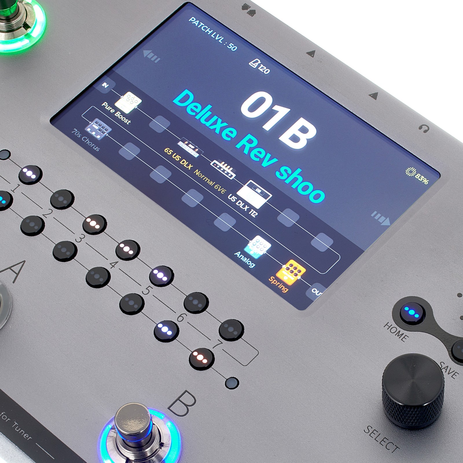 Touchscreen on the Mooer GE1000