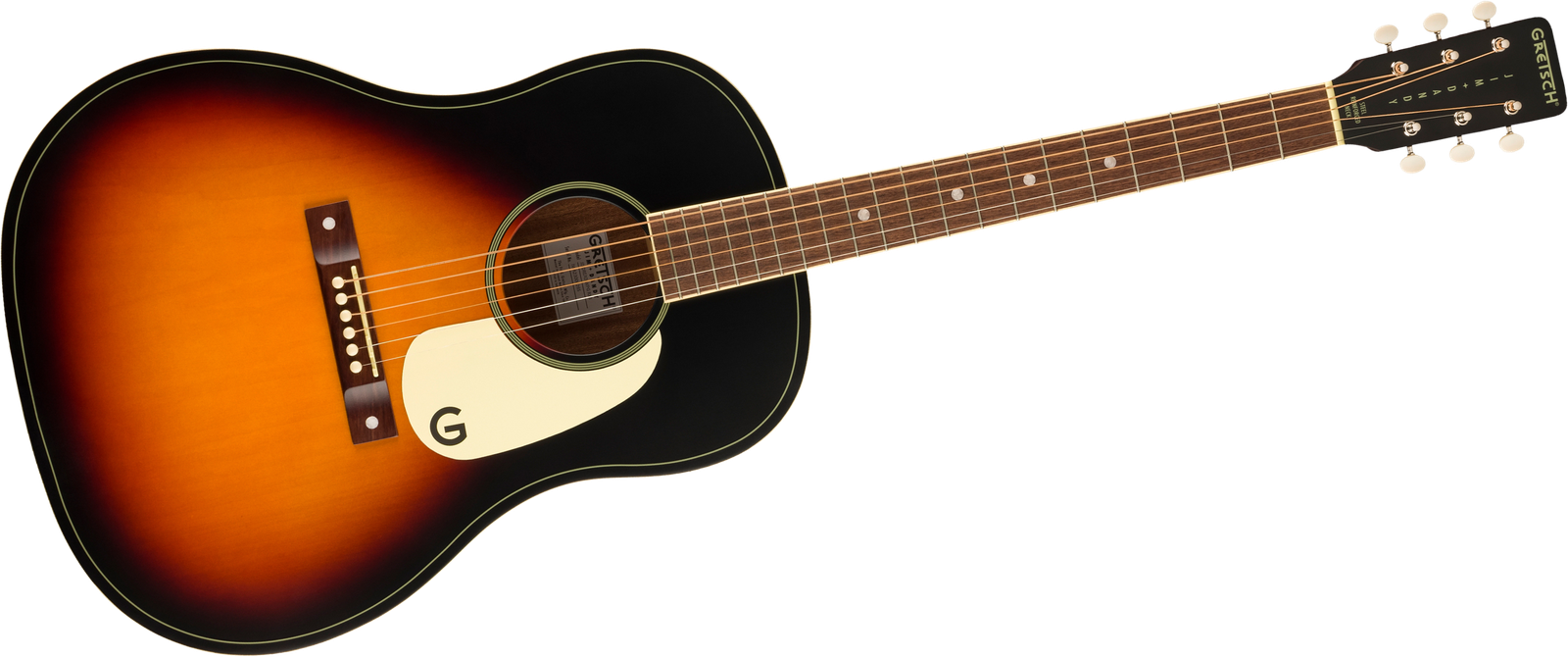 Frontansicht der Westerngitarre Gretsch Jim Dandy Dreadnought WPG Rex Burst