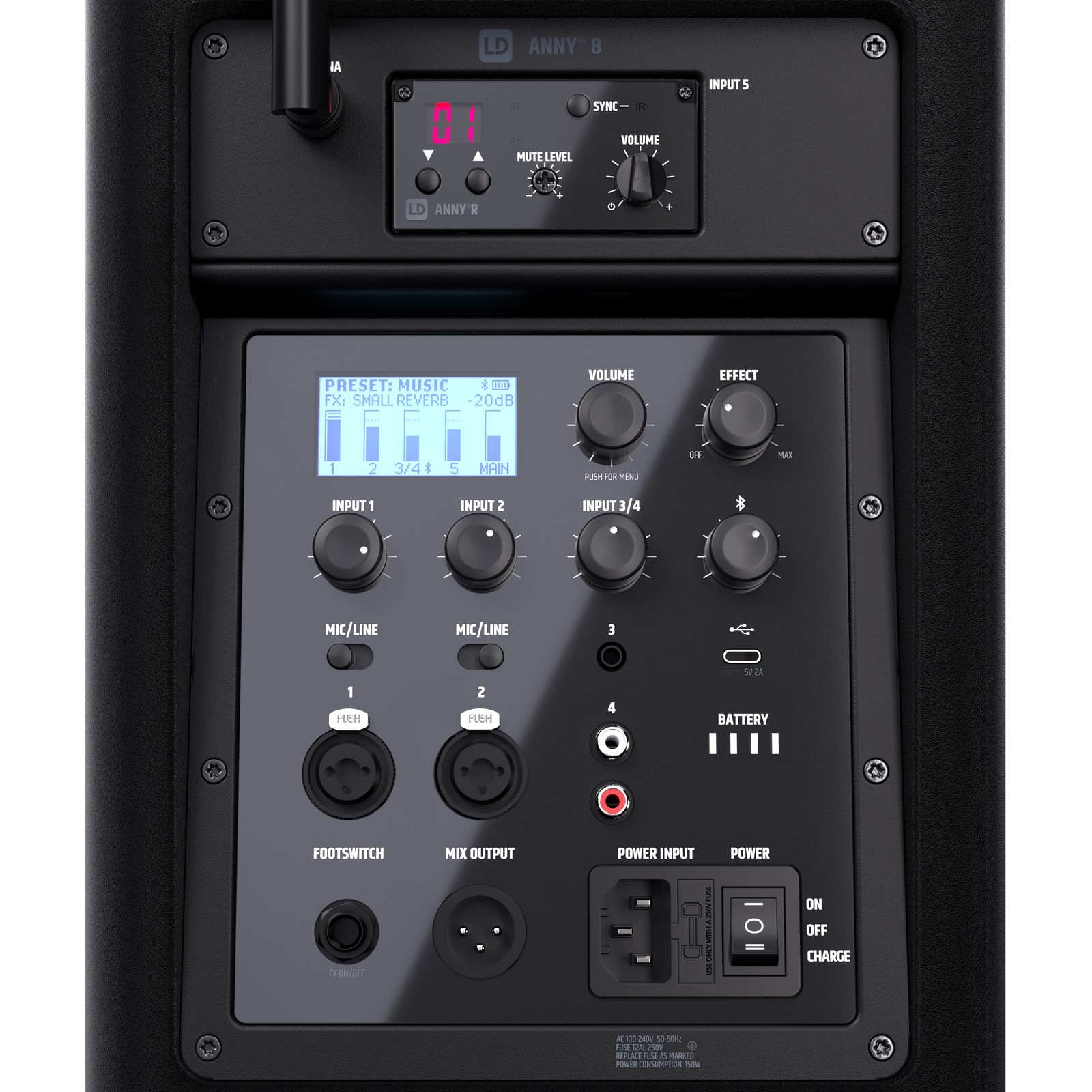 Bedienelemente des LD Systems ANNY 8 HHD B8