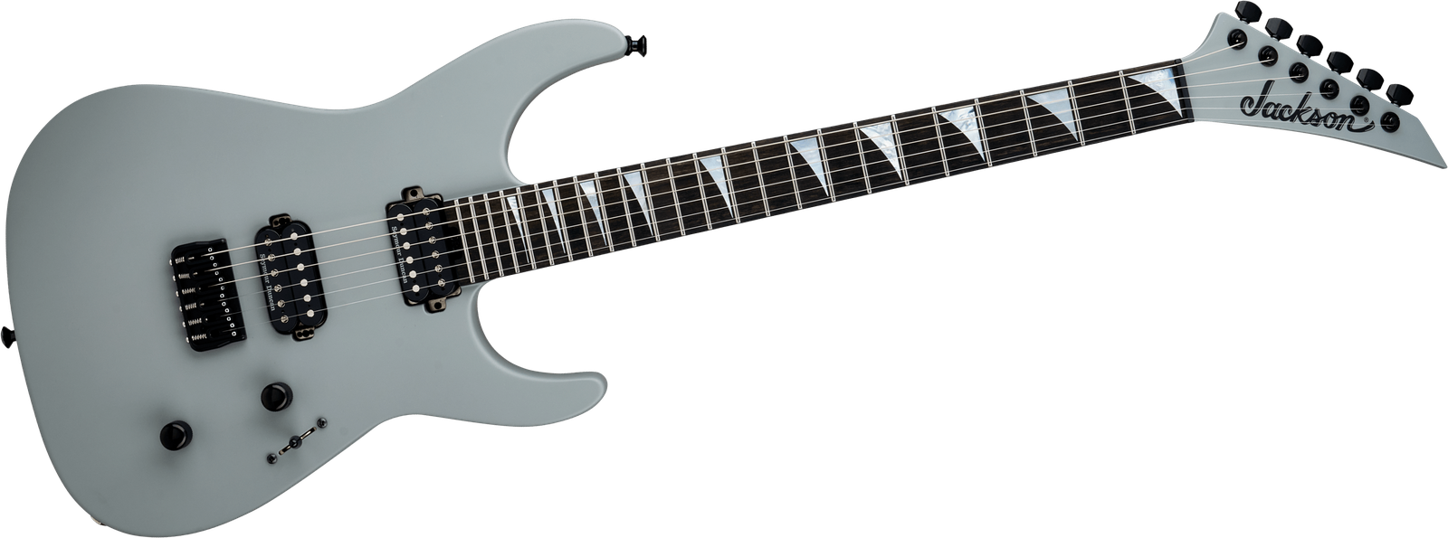 Schwarze E-Gitarre Jackson American SRS Soloist SL2 HT PG Frontalansicht