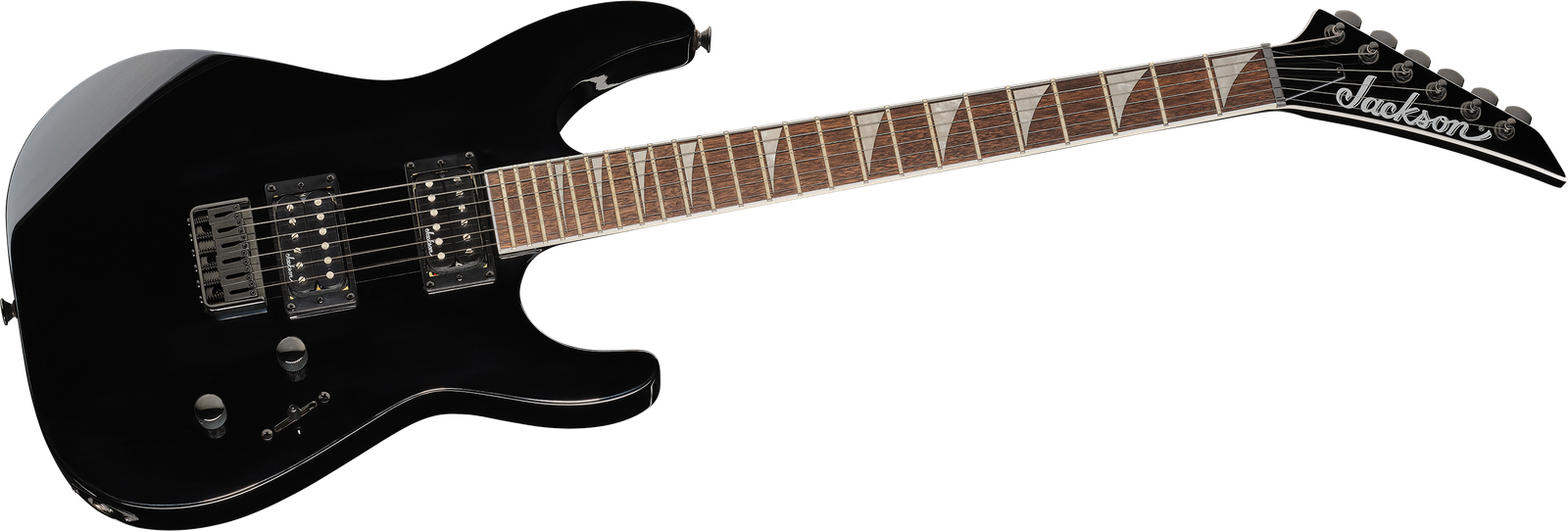 Weiße E-Gitarre Jackson X Series SLXDX HT Gloss BLK Frontalansicht