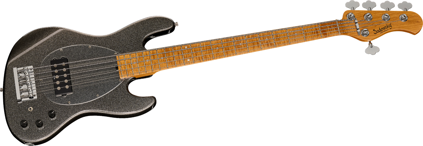 Sadowsky MetroExpress 21 Vintage M5 Maple Silver, five-string bass guitar