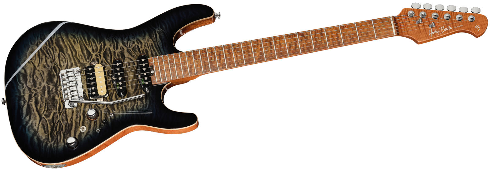 Harley Benton Fusion-IV HSS MN QBKB E-Gitarre
