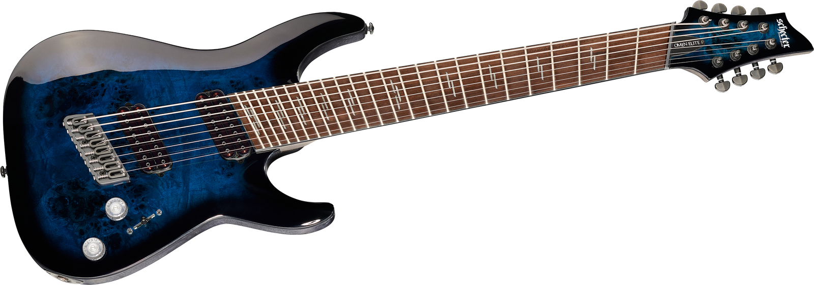 Schecter Omen Elite-8 MS Blue Burst Multiscale Gitarre