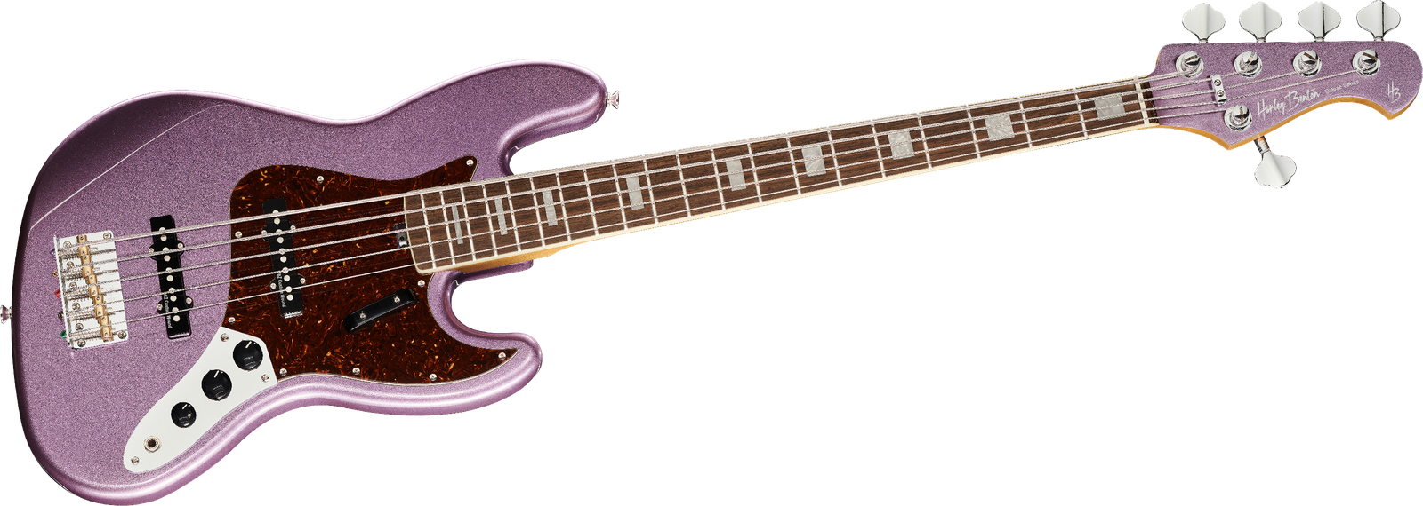 5-Saiter E-Bass Harley Benton MV-5JB Burgundy Mist Frontalansicht