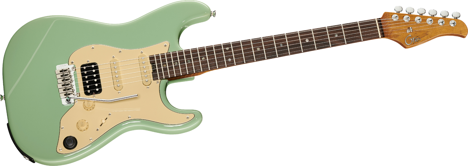 Frontansicht der E-Gitarre Mooer GTRS Guitars Professional 800 Mint Green
