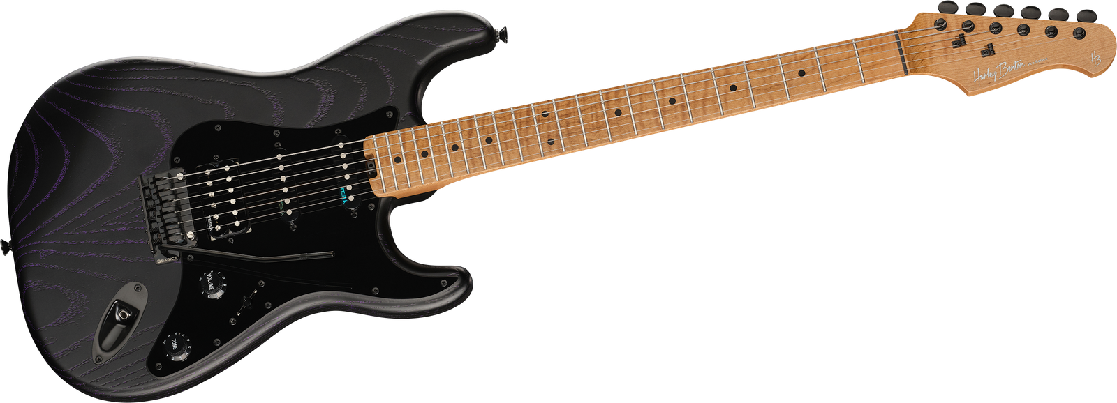 Harley Benton ST-Modern Plus MN HSS PUBL electric guitar – front view