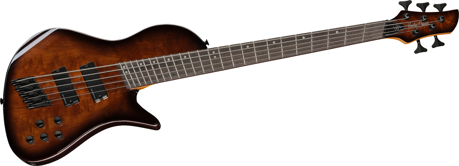 Harley Benton MSB-5 Black Flame Burl 5-Saiter E-Bass