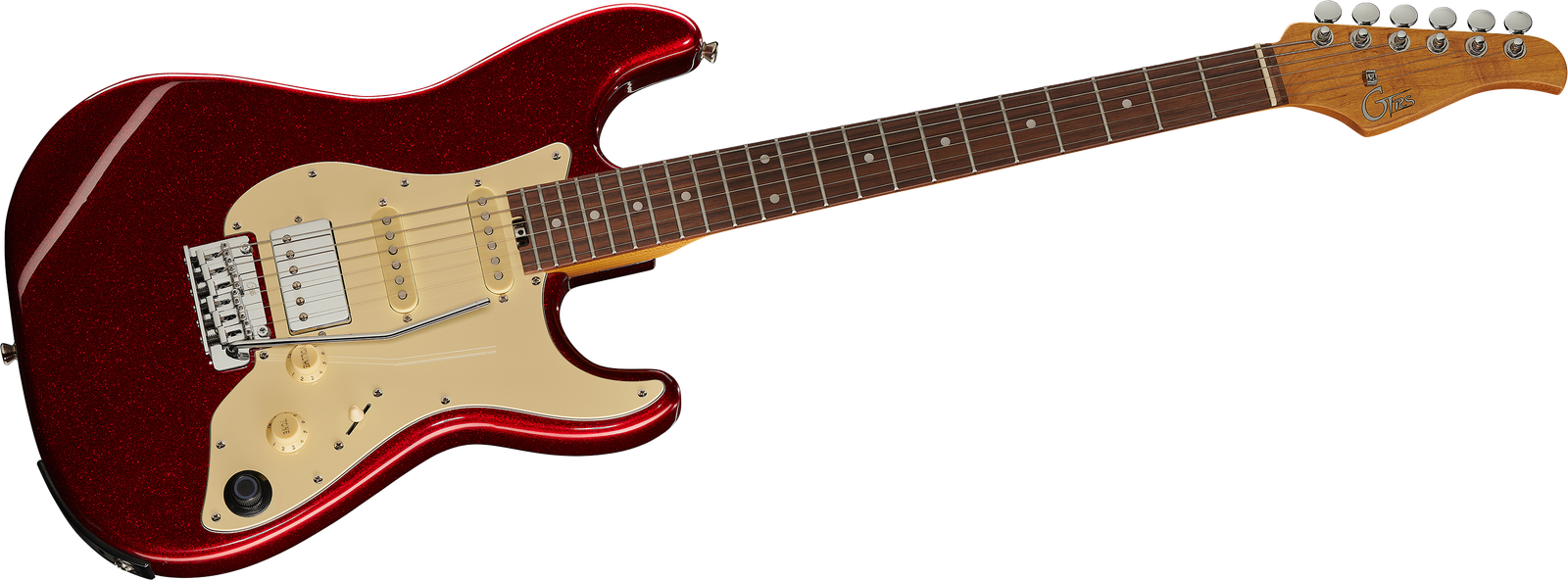Rote E-Gitarre Mooer GTRS Guitars Standard 800 MR Frontansicht