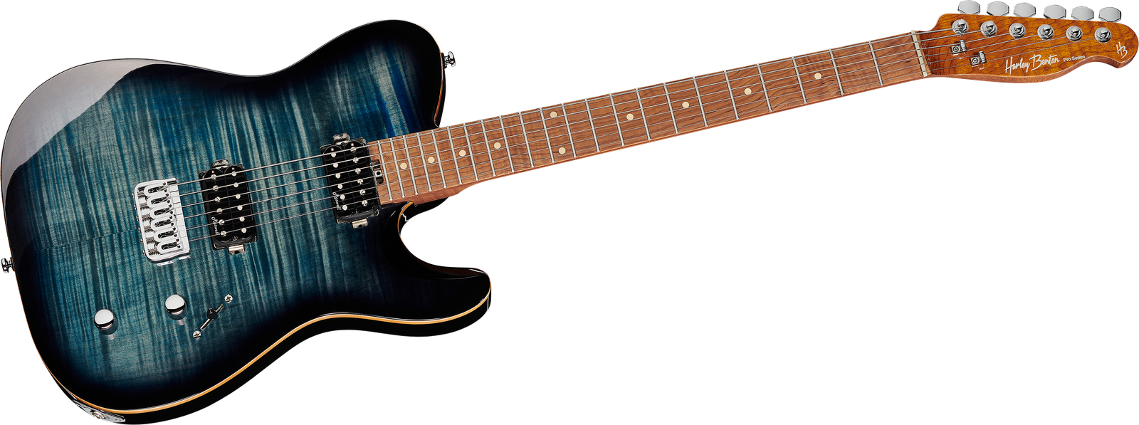 E-Gitarre Harley Benton Fusion-T HH HT Roasted FBLB von vorne
