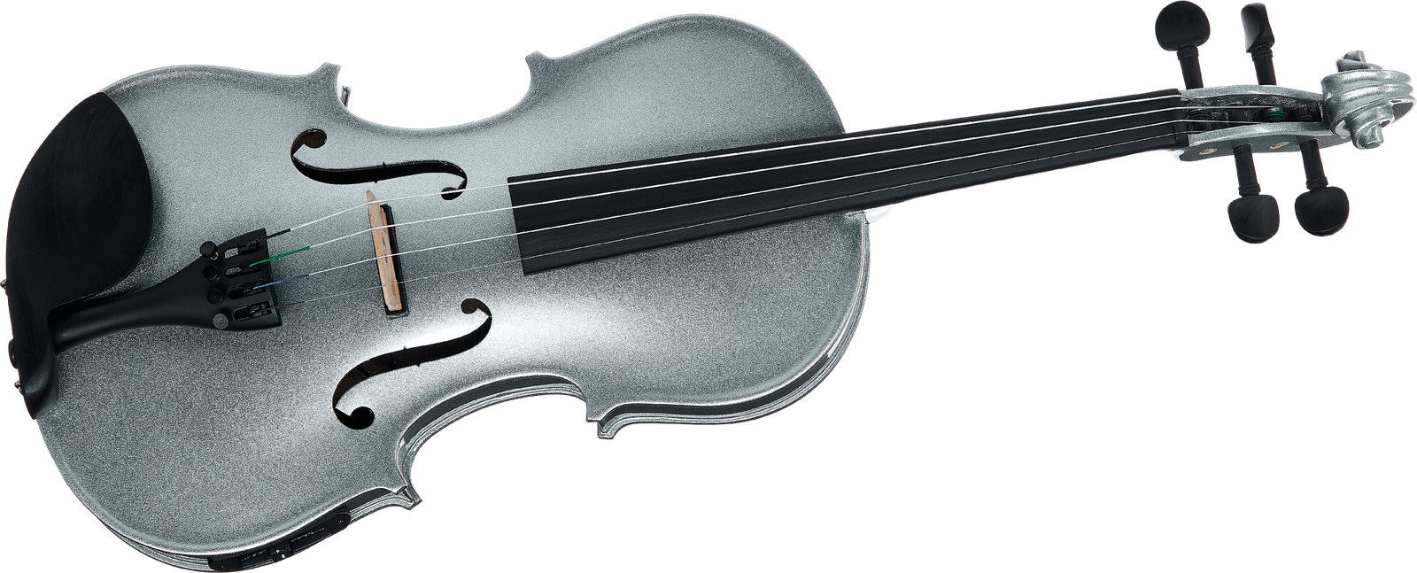 Silberne Harley Benton HBV 800SVM Acoustic-Electric Geige