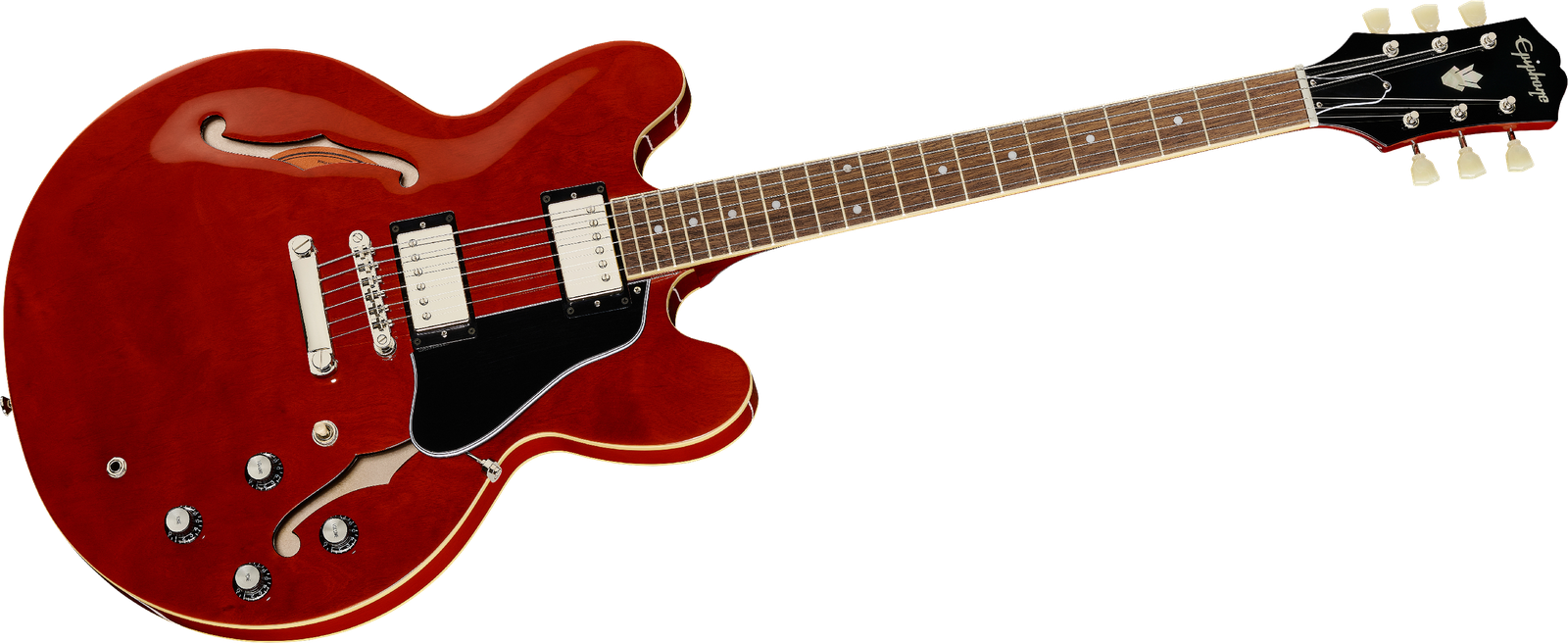 Frontansicht der Semiakustik E-Gitarre Epiphone ES-335 Cherry