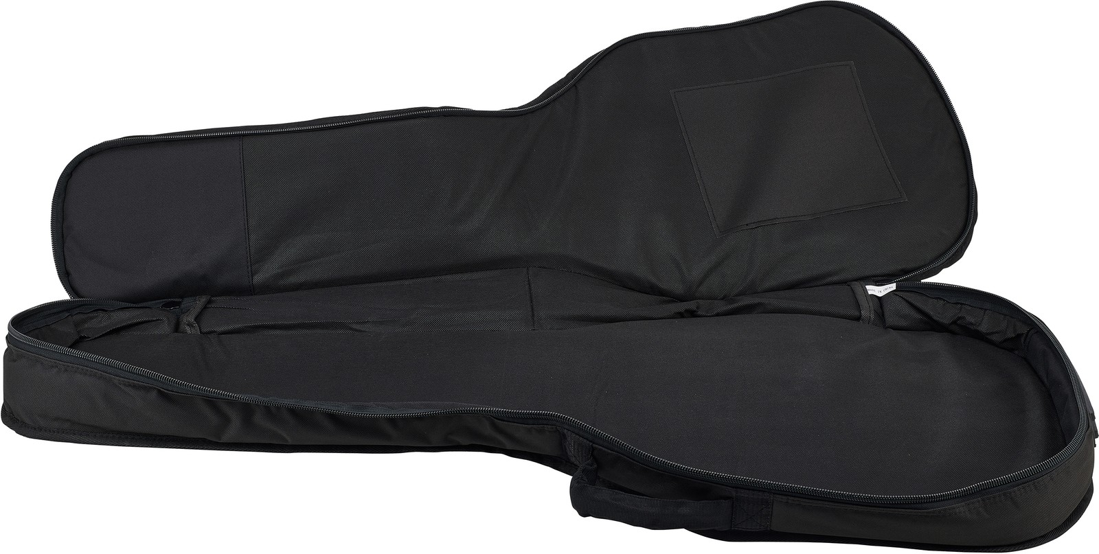 Offene schwarze Gitarrentasche