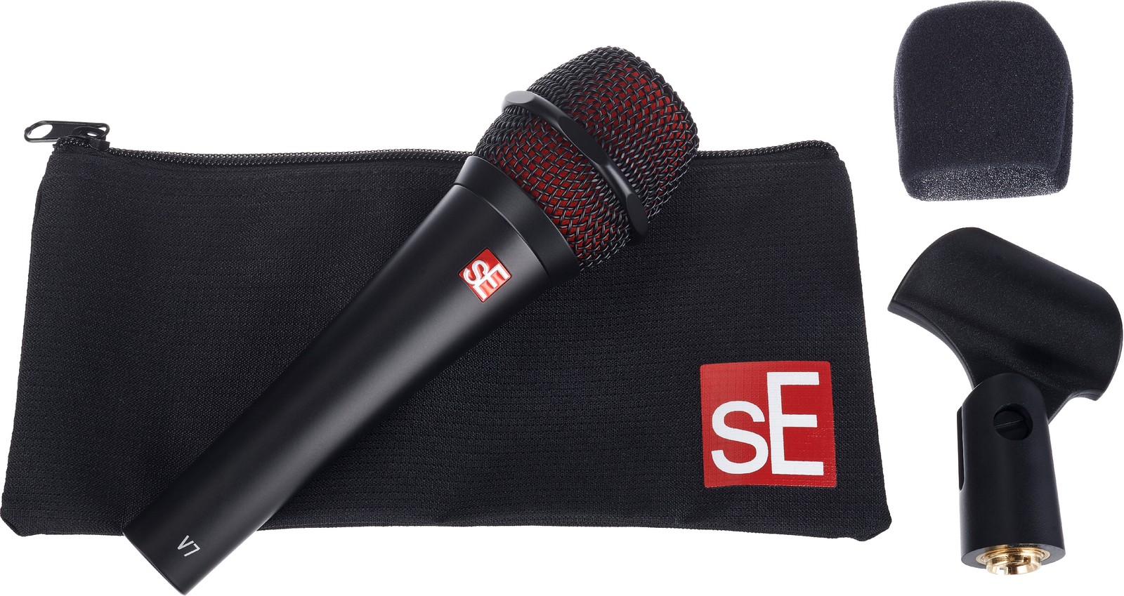 SE Electronics V7 Black mit Windschutz, Klemme und Tasche