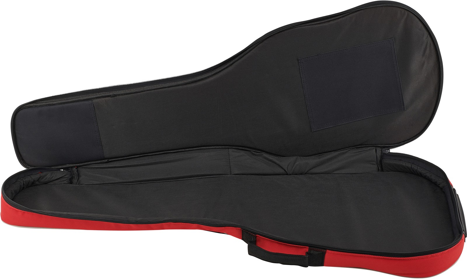 Offene rote Gitarrentasche