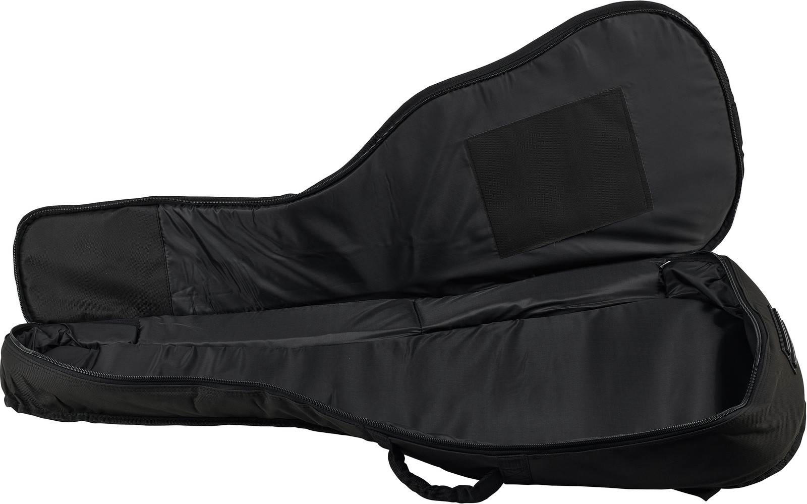 Offene schwarze Gitarrentasche