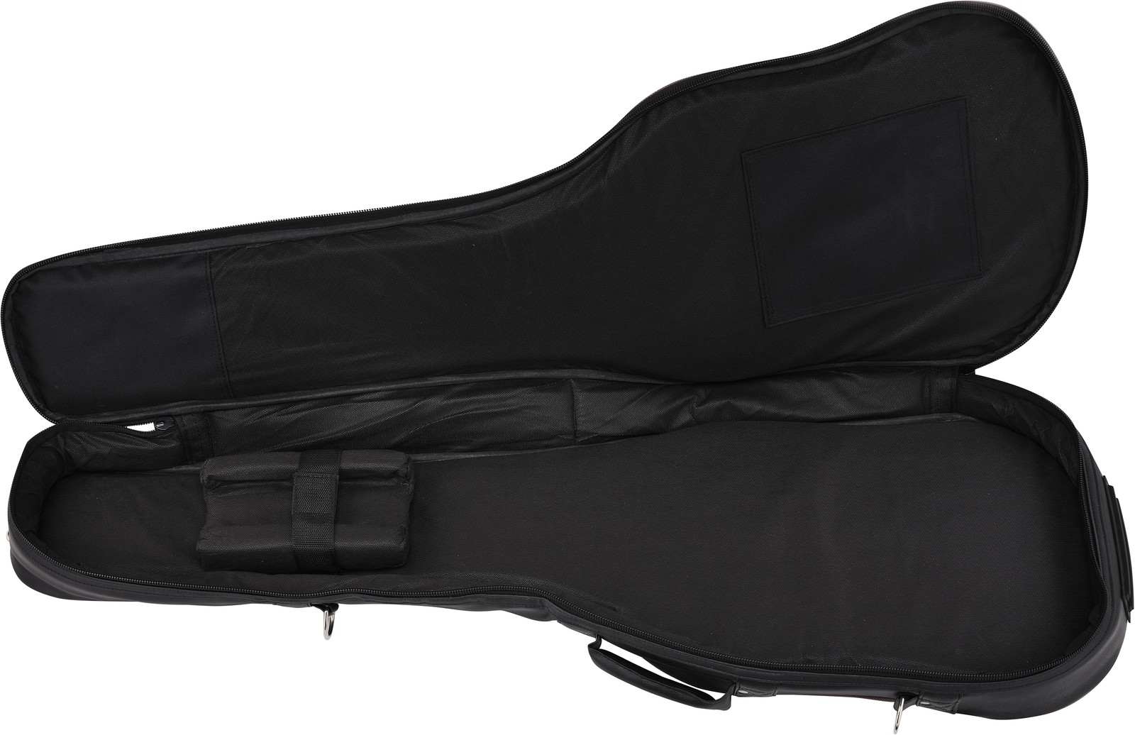 Offene schwarze Gitarrentasche