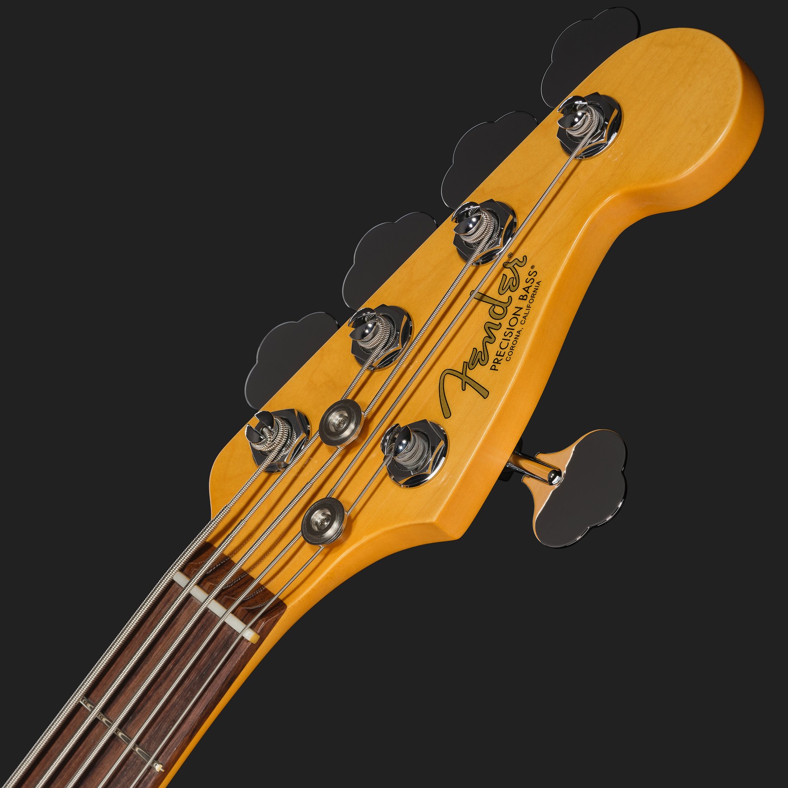 Kopfplatte eines Fender 5-Saiter E-Basses