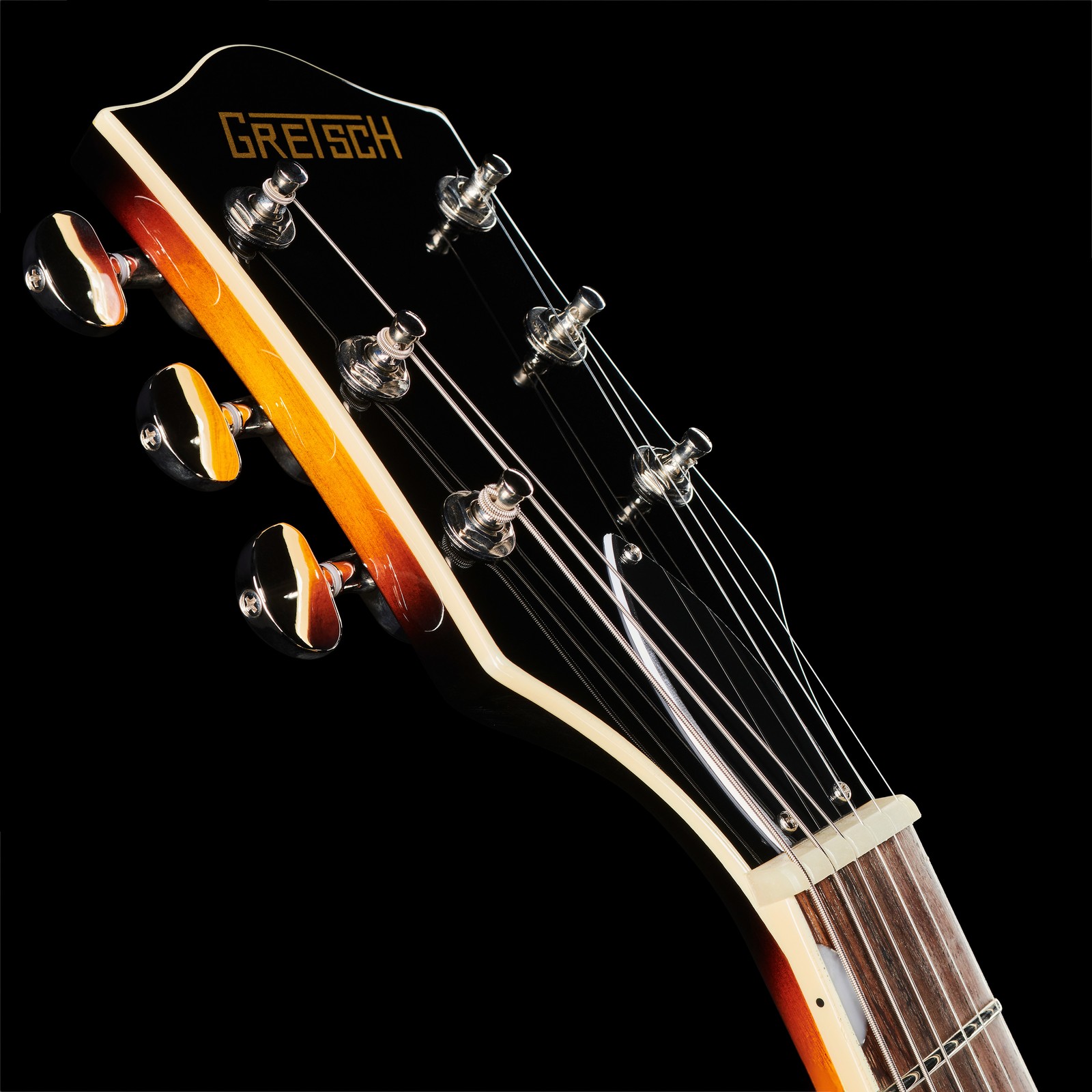 Kopfplatte einer Gretsch E-Gitarre