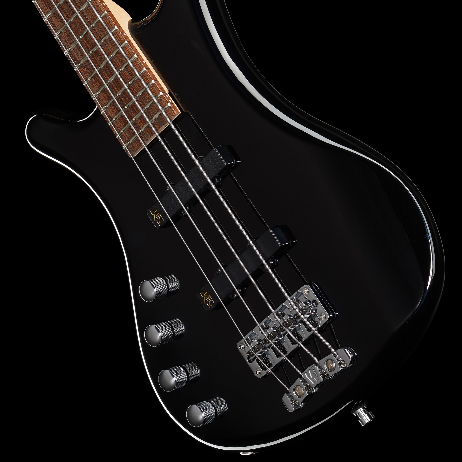 Pair of single-coil pickups, Warwick RockBass Corvette Basic Black Short Scale Left-Handed, electric bass guitar