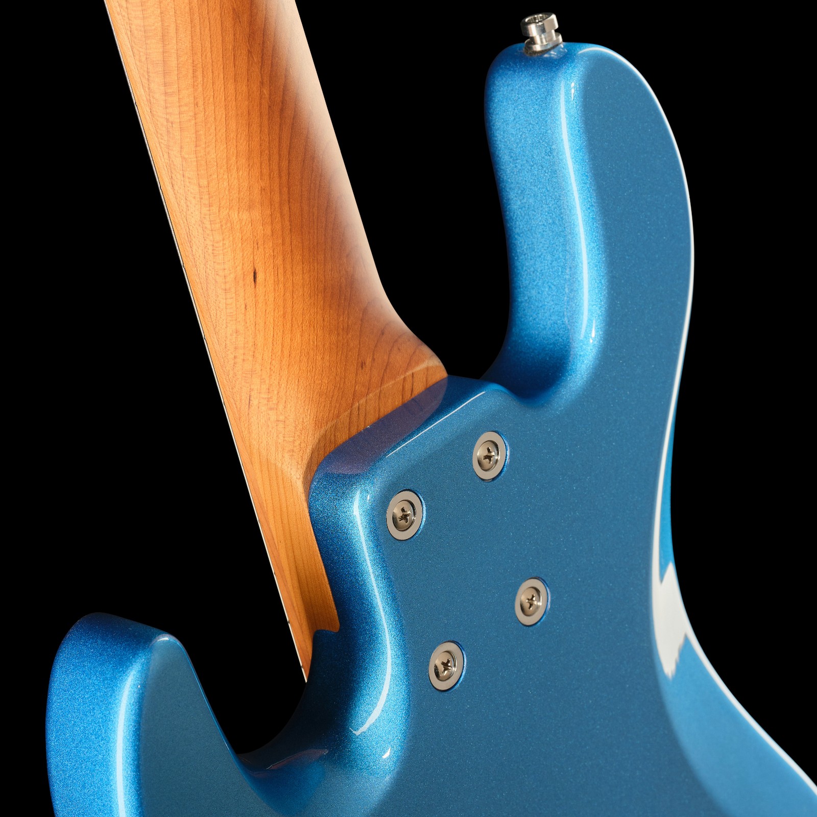 Roasted maple neck, Sadowsky MetroExpress 21 Vintage M5 Maple Blue, five-string bass guitar