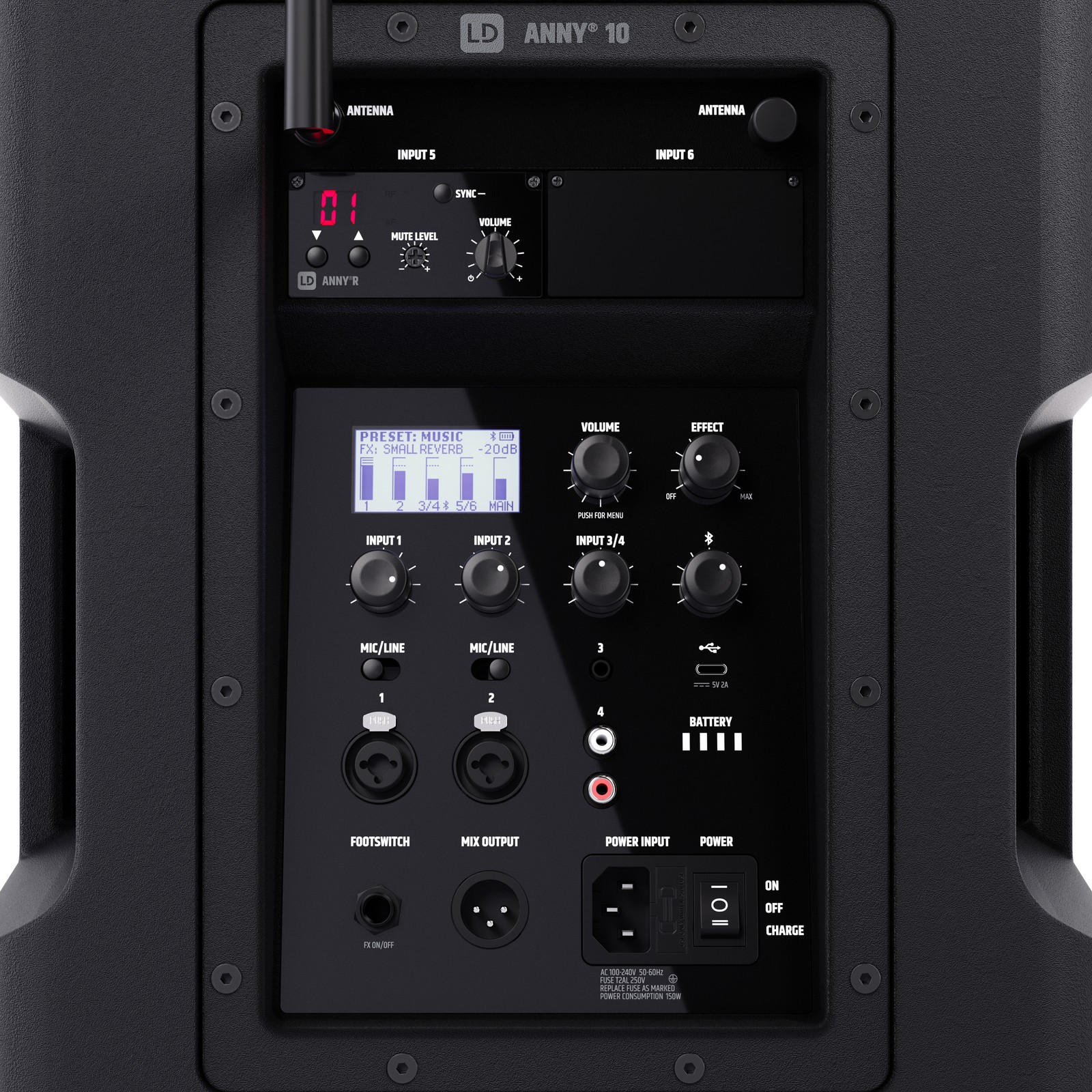Bedienelemente des LD Systems ANNY 10 HHD 2 B8