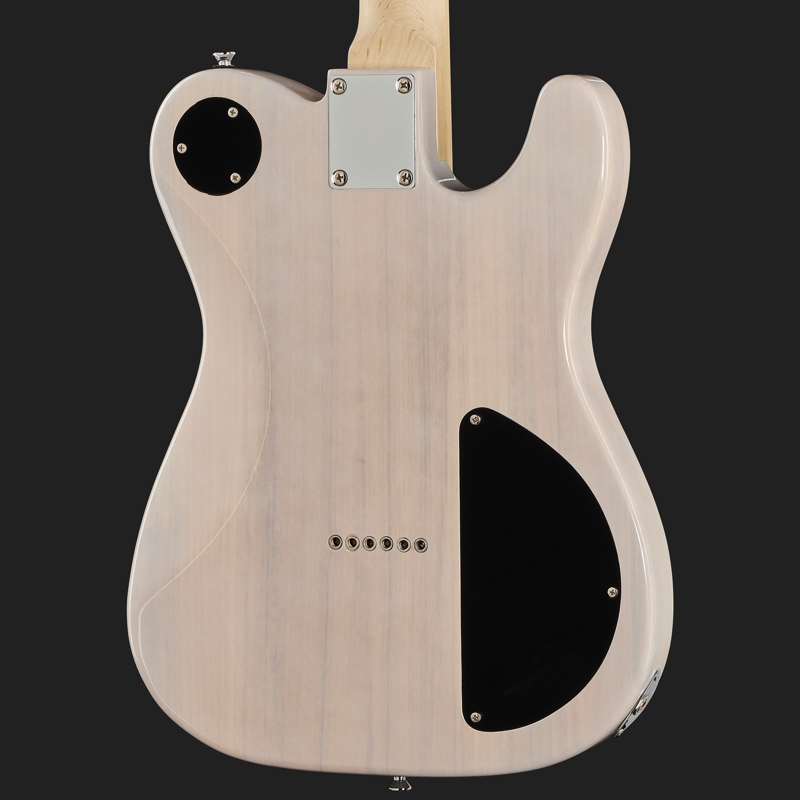 Closeup body backside of the Harley Benton TE-90FLT LH VW Deluxe Series Electric Guitar