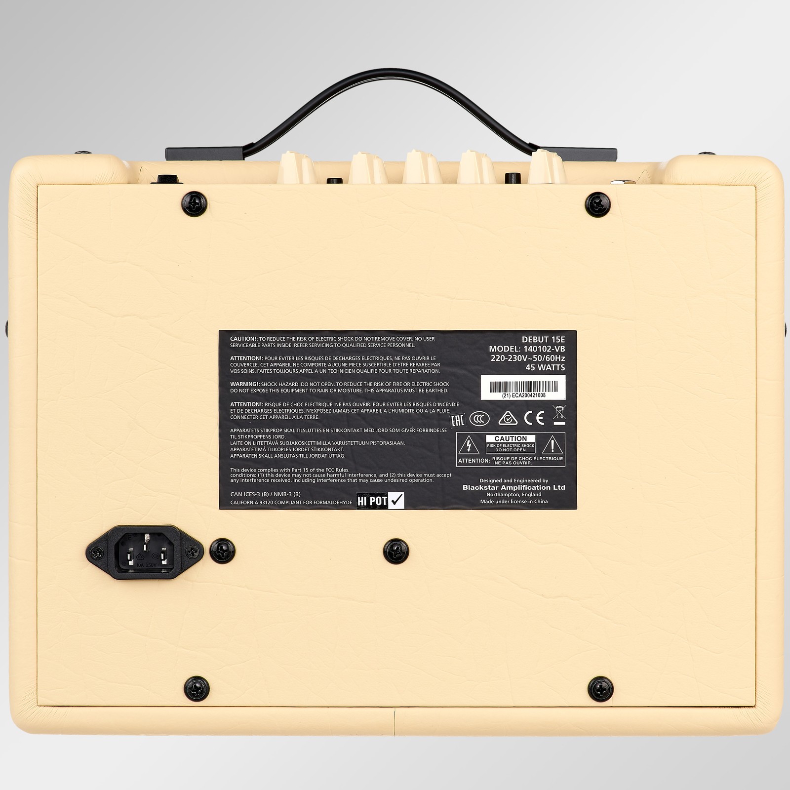 Rückseite des Blackstar Debut 15E 