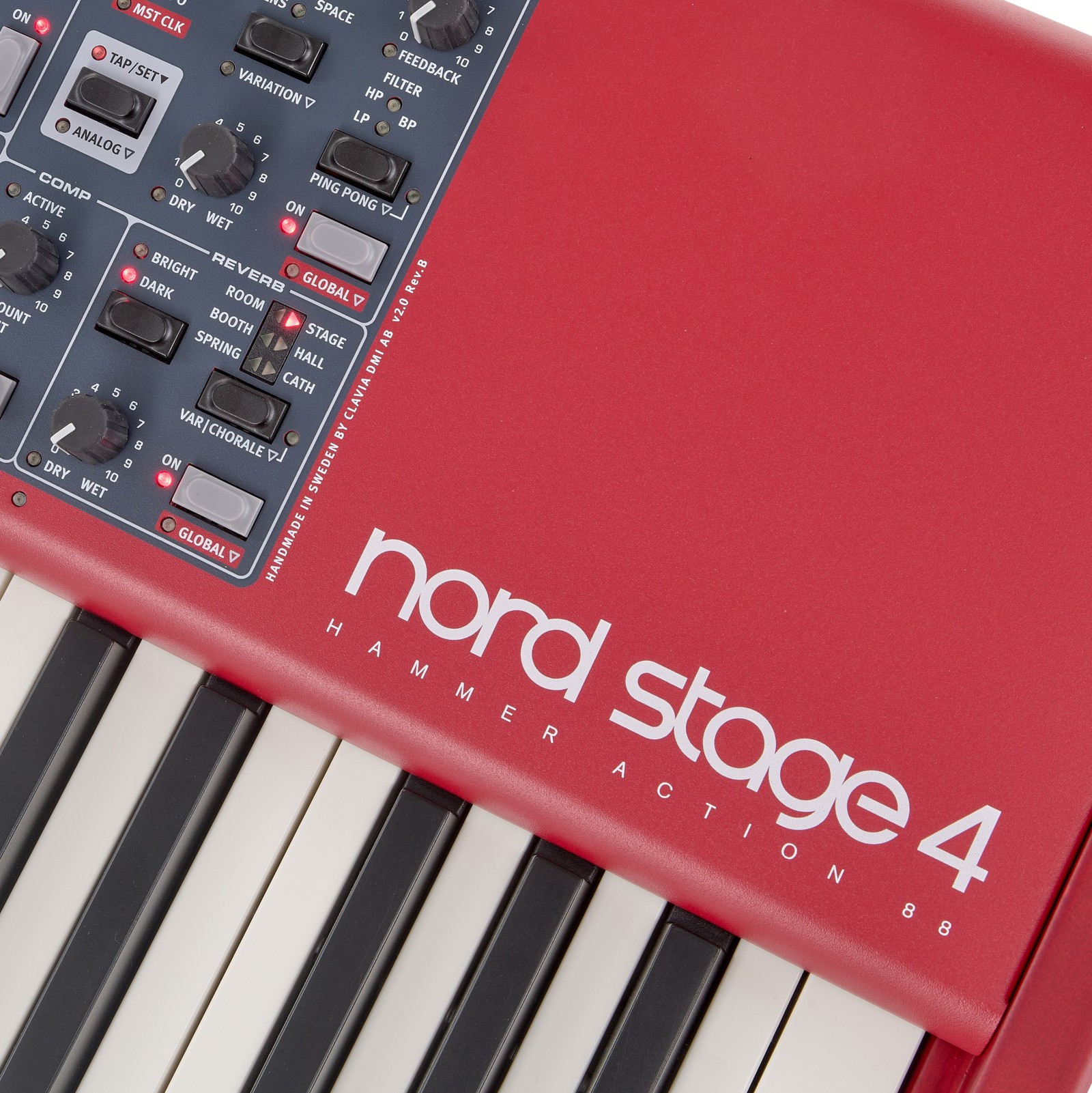Clavia Nord Stage 4 88, red digital piano with organ function