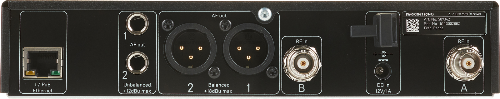 Sennheiser EW-DX EM 2 U1/5 Anschlüsse