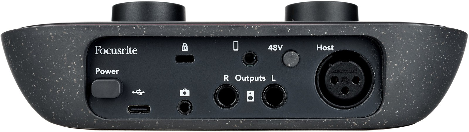 Anschlüsse auf der Rückseite des Focusrite Vocaster One