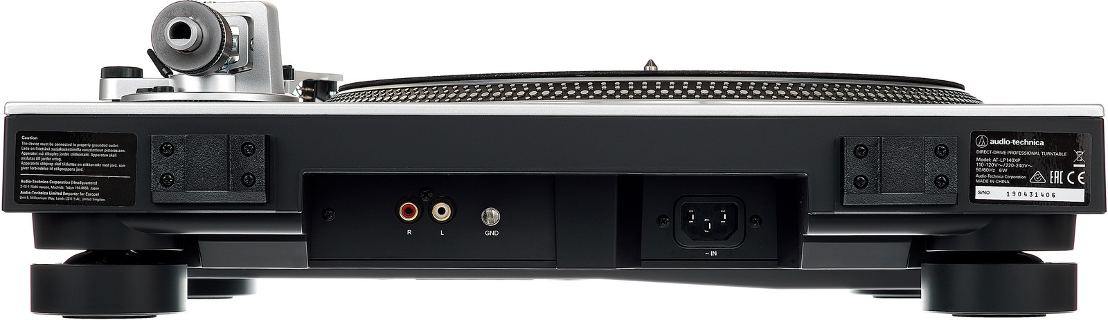 Anschlüsse auf der Rückseite des Audio-Technica AT-LP140XP Silver