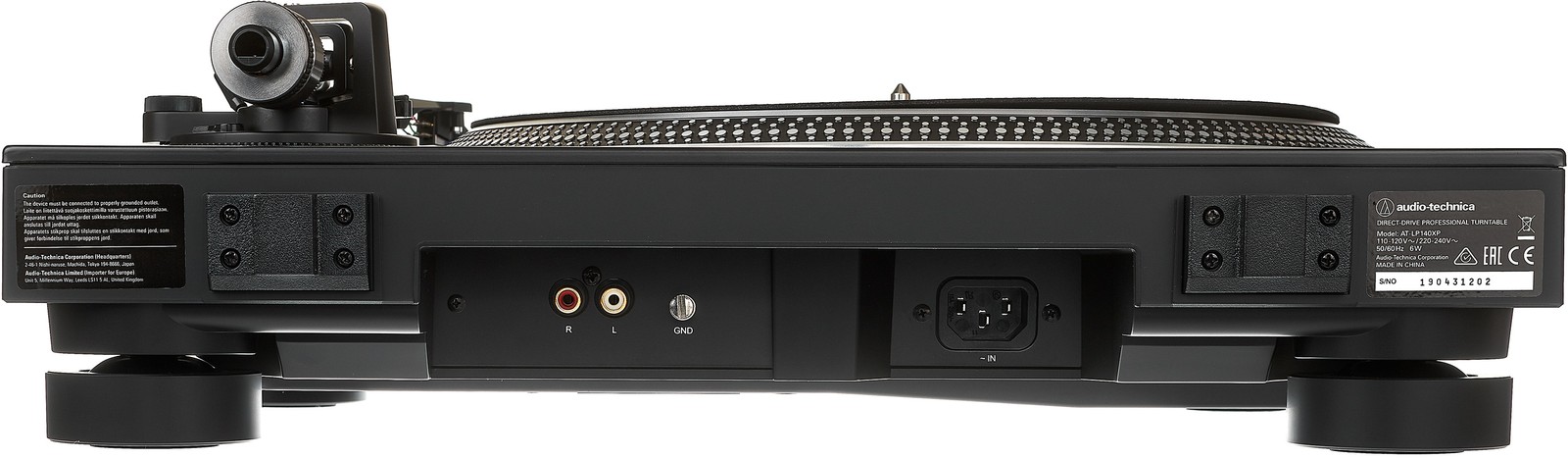 Anschlüsse auf der Rückseite des Audio-Technica AT-LP140XP Black 