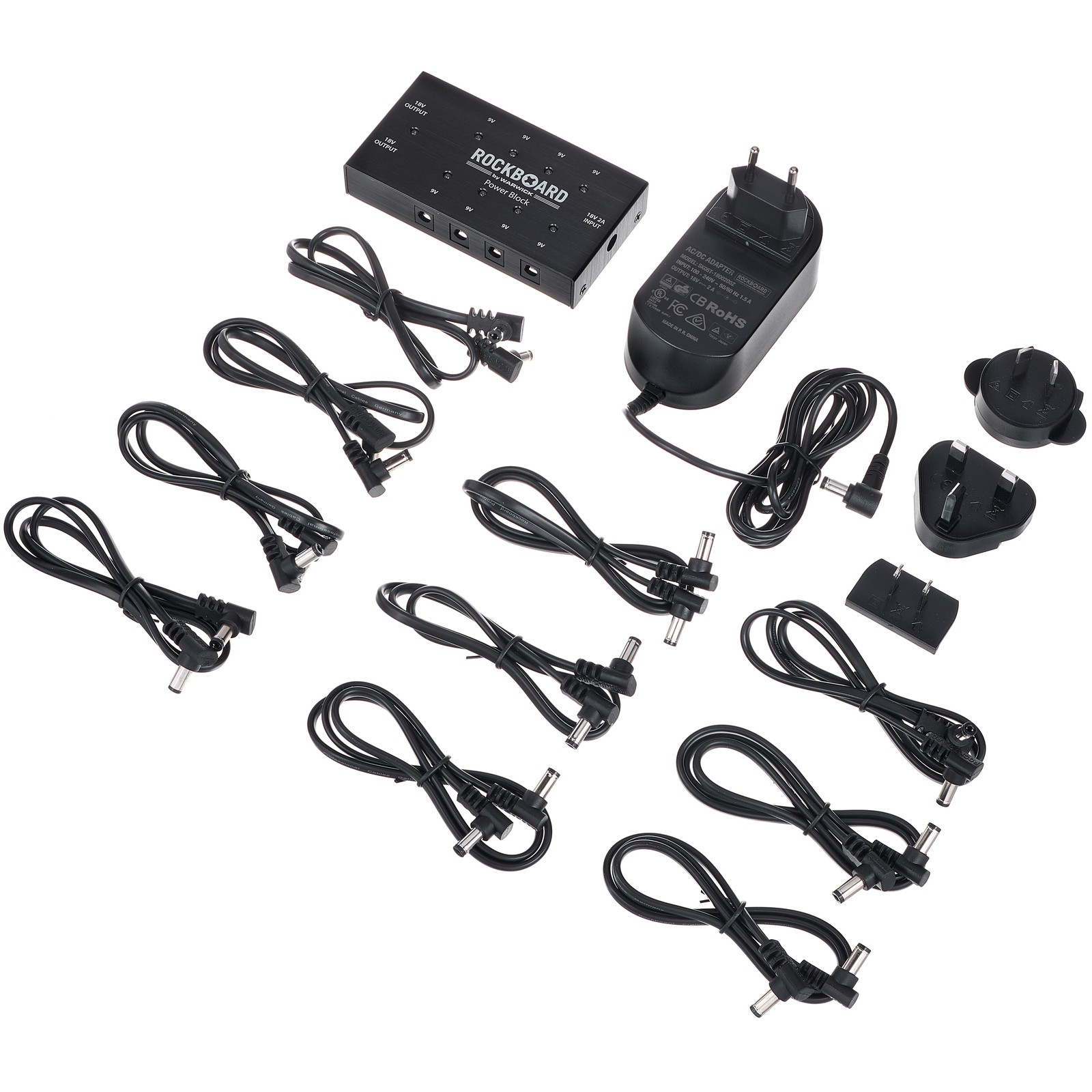 RockBoard Power Block multi-power supply for effects units with accessories