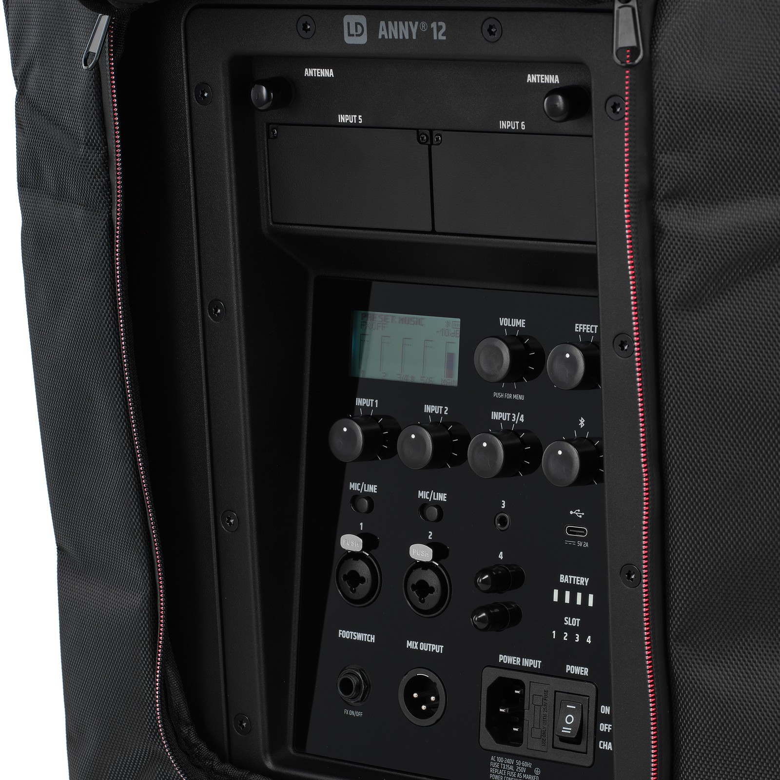 Außentasche der LD Systems ANNY 12 PC Schutzhülle