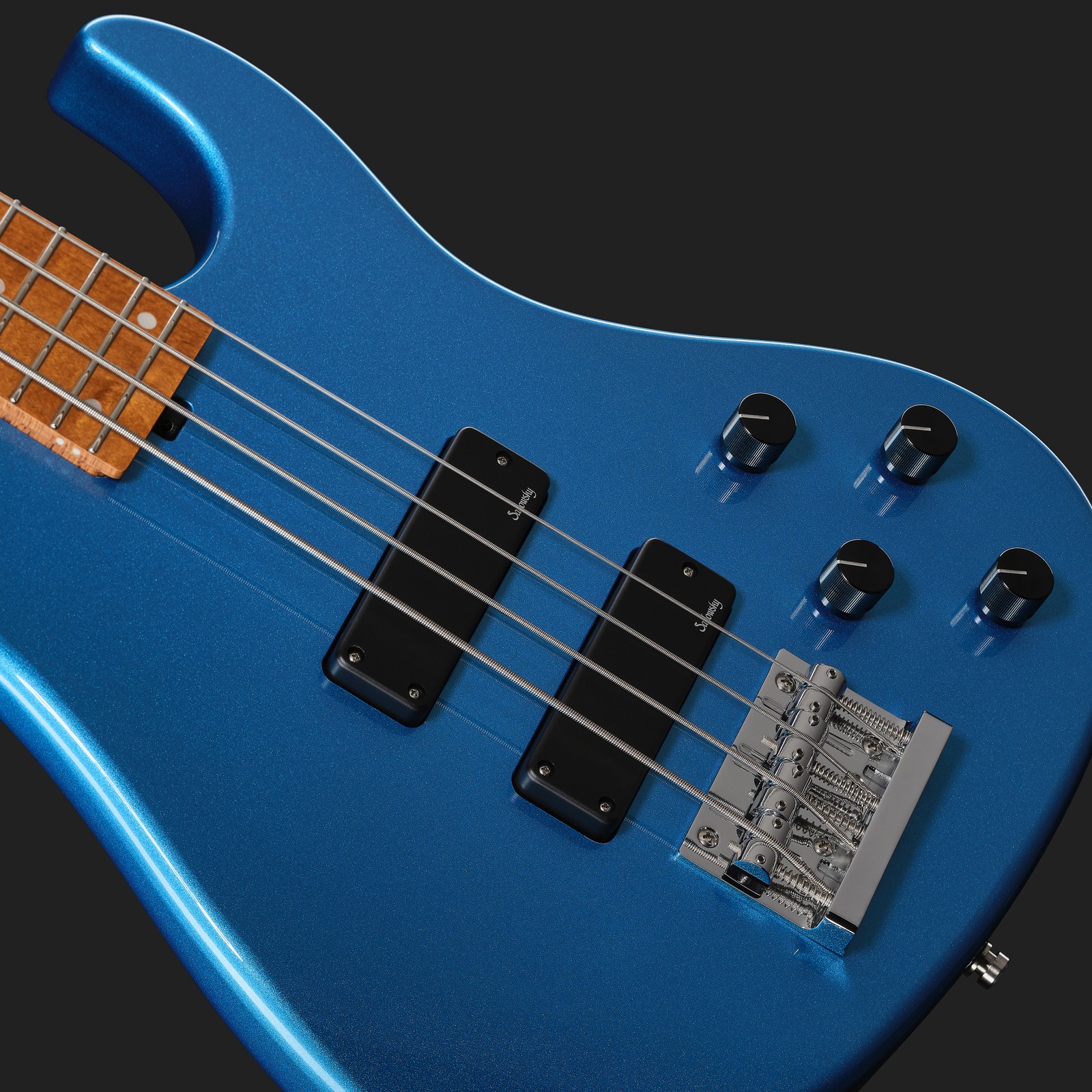 Top, Sadowsky MetroExpress 24 Modern 4 Maple Ocean Blue, bass guitar
