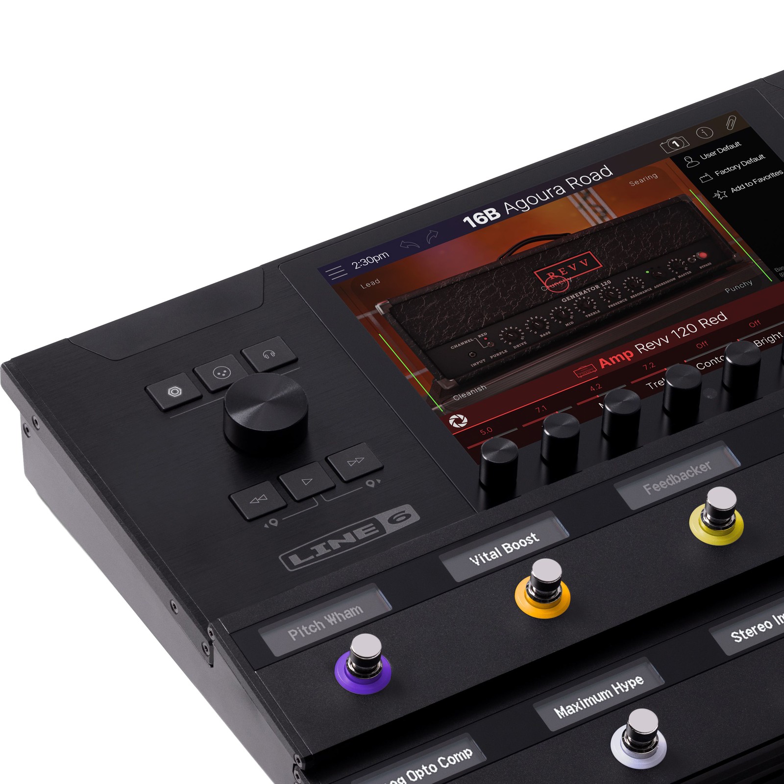 Display on the Line6 Helix Stadium XL floor multi-effects pedal