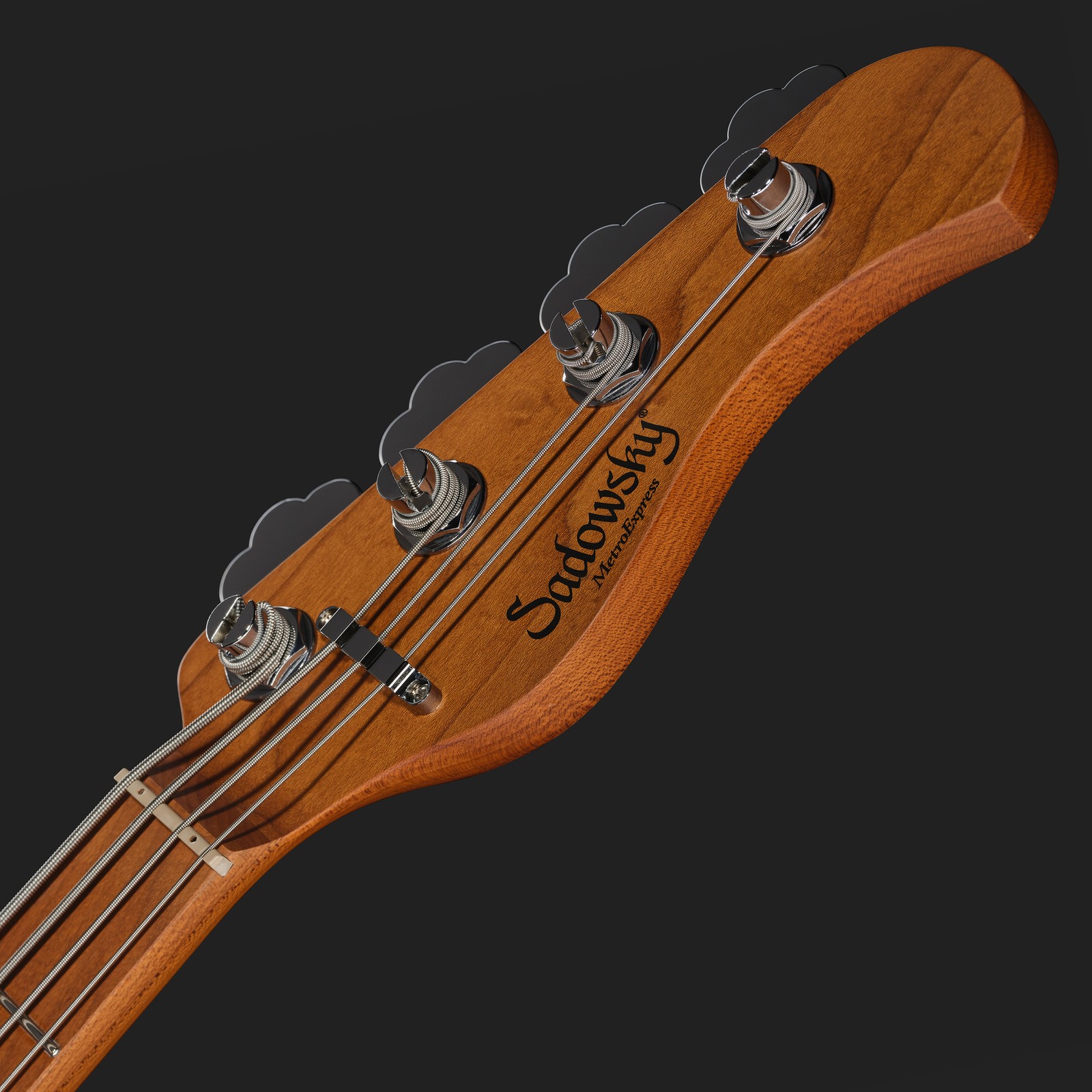 Headstock, Sadowsky MetroExpress 21 Vintage M4 Maple Black, electric bass guitar