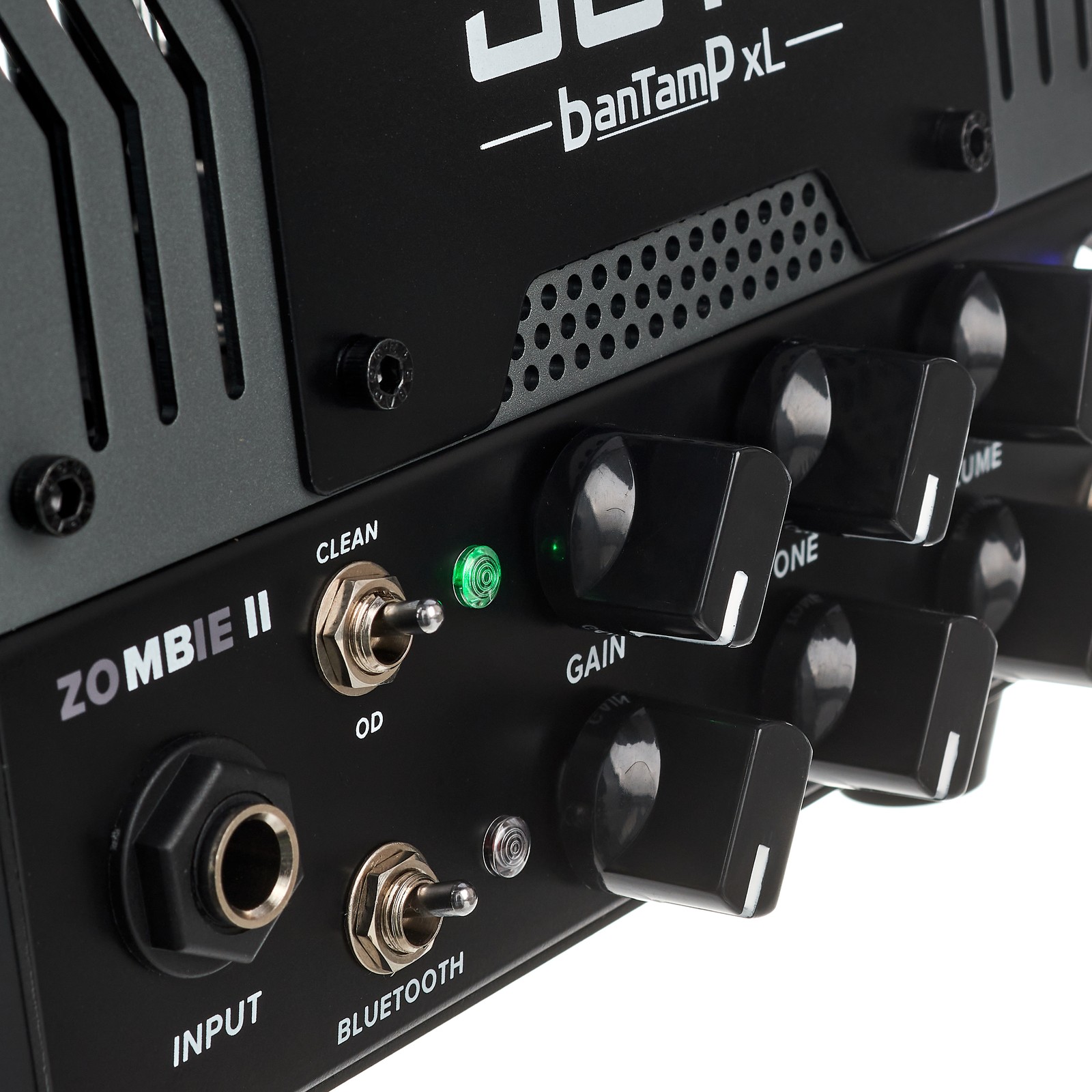 Controls on the Joyo BanTamP XL Zombie II Hybrid Amp Head for Electric Guitar